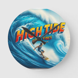 Faux Wrapped Canvas Print Rund Klocka