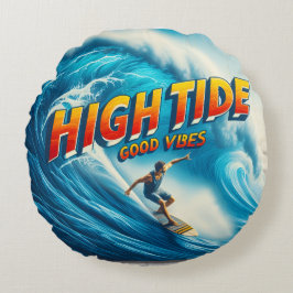 Faux Wrapped Canvas Print Rund Kudde