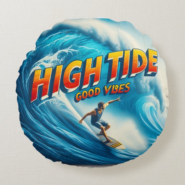 Faux Wrapped Canvas Print Rund Kudde (Framsidan)