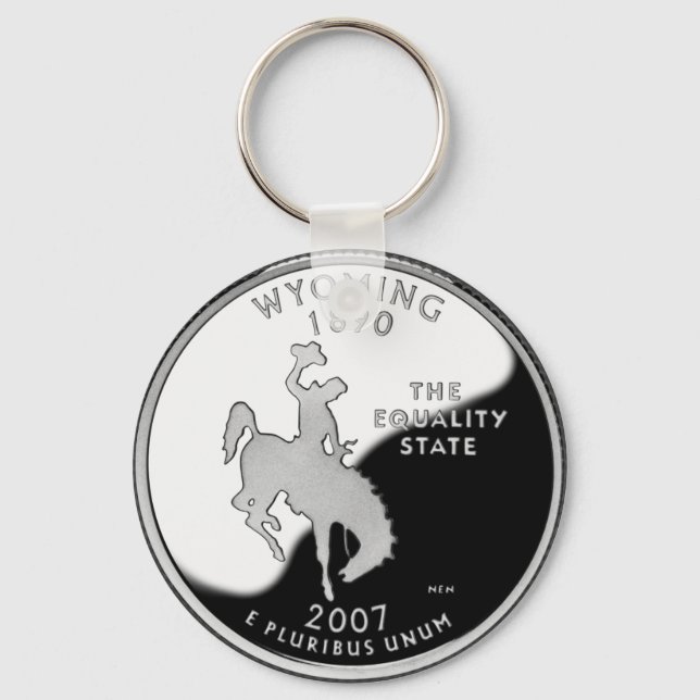 Faux Wyoming State Quarter Nyckelring (Framsida)