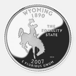 Faux Wyoming State Quarter Runt Klistermärke