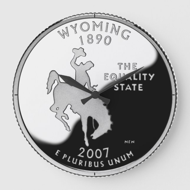 Faux Wyoming State Quarter Stor Klocka (Framsida)