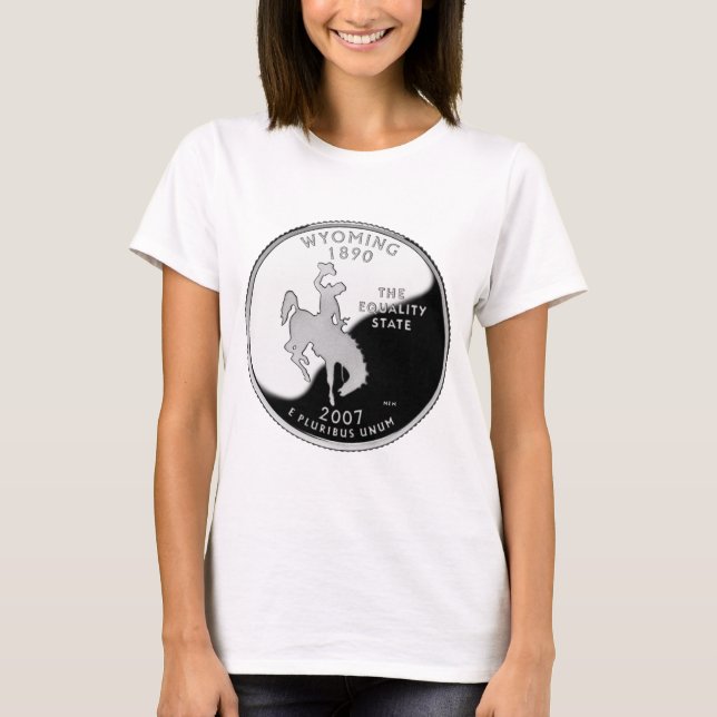 Faux Wyoming State Quarter Tee (Framsida)