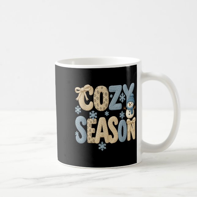 Faux Yarn Cozy Season Winter, Merry Bright Christm Kaffemugg (Höger)