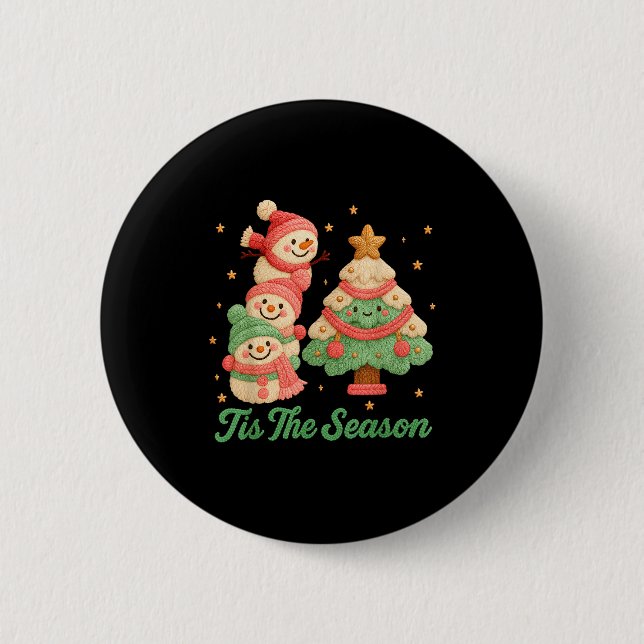 Faux Yarn Crochet Snowman And Christmas Tree  Knapp (Framsida)