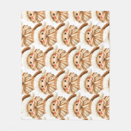 Faux yarn notch-hook Santa face Christmas Fleecefilt