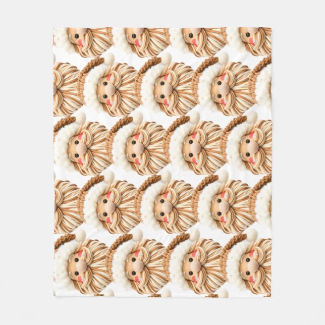 Faux yarn notch-hook Santa face Christmas Fleecefilt (Framsidan)