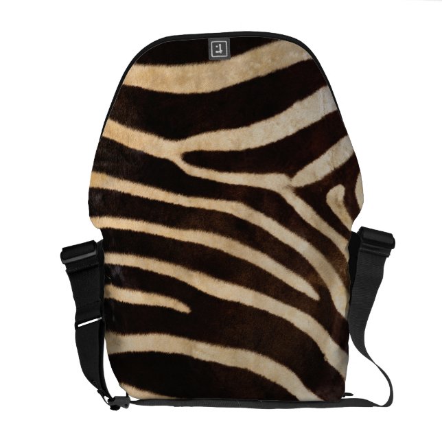 Faux Zebra Rand Päls Messenger Bag (Öppen Baksida)