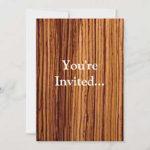 Faux Zebrawood Woodgrain Inbjudningar