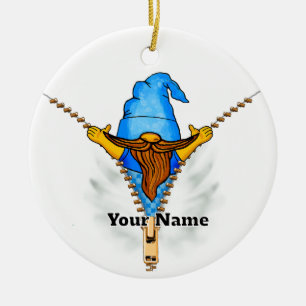 Faux Zipper Gnome Julgransprydnad Keramik