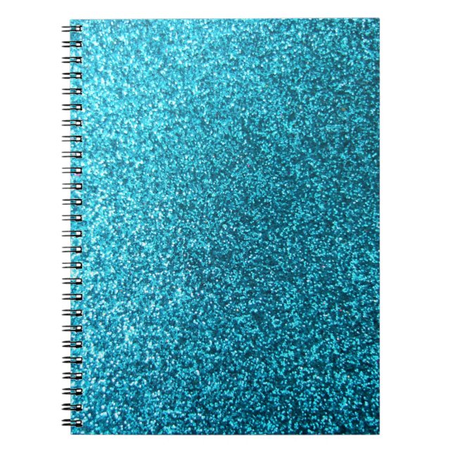 Fauxblåttglitter Anteckningsbok Med Spiral (Framsidan)