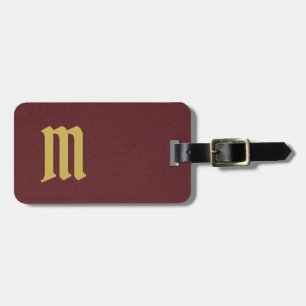 Fauxburgundy för enkel elegant monogram guld- bagagebricka