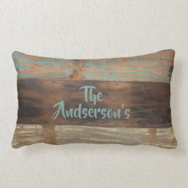 Fauxen bedrövat trä, tillfogar efternamn est lumbarkudde