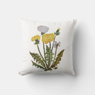 Fauxen broderade maskrosor kudder kudde