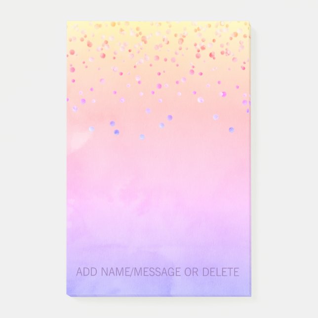 Fauxen för personligregnbågevattenfärgen post-it block (Framsida)