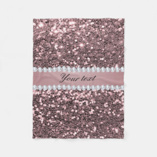 Fauxglitter och diamanter för trendig rosa guld- fleecefilt