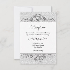 FauxGlitterFormal Blommig Flourish-Mottagningsinbj Inbjudningar