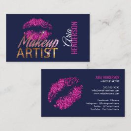 Fauxglitterläppar och Bling Makeupkonstnär Visitkort