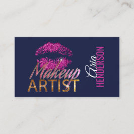 Fauxglitterläppar och Bling Makeupkonstnär Visitkort