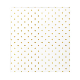 Fauxguld- och vitpolka dots anteckningsblock