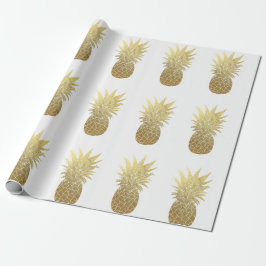 Fauxguld omkullkastar ananas som slår in papper presentpapper