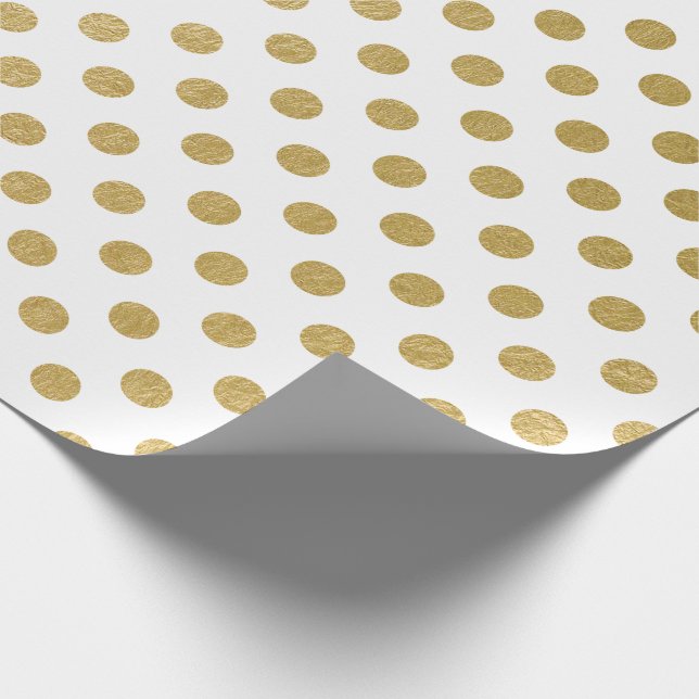 Fauxguld omkullkastar Polka pricker mönster Presentpapper (Hörn)
