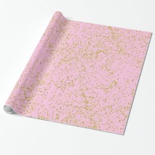 Fauxguld omkullkastar rosa bakgrundsstänkglitter presentpapper