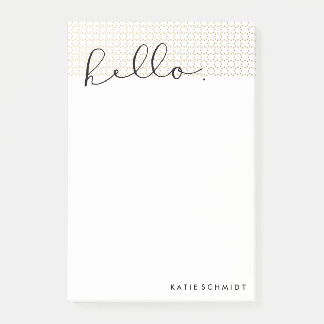 Fauxguld pricker med "hejer i svart Calligraphy Post-it Block (Framsida)