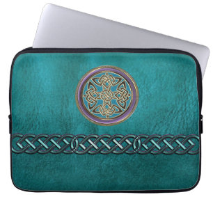 Fauxkrickaläder med den Celtic fnurralaptop sleev Laptop Fodral