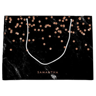 Fauxmarmor med rosa guld- konfettiar för Faux