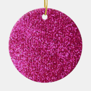 Fauxshock rosaglitter julgransprydnad keramik