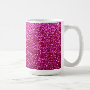 Fauxshock rosaglitter kaffemugg