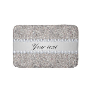 FauxsilverSequins och diamanter Badrumsmatta