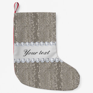 FauxsilverSequins och diamanter Liten Julstrumpa