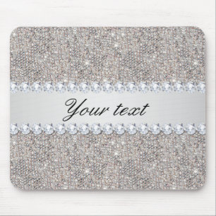 FauxsilverSequins och diamanter Musmatta