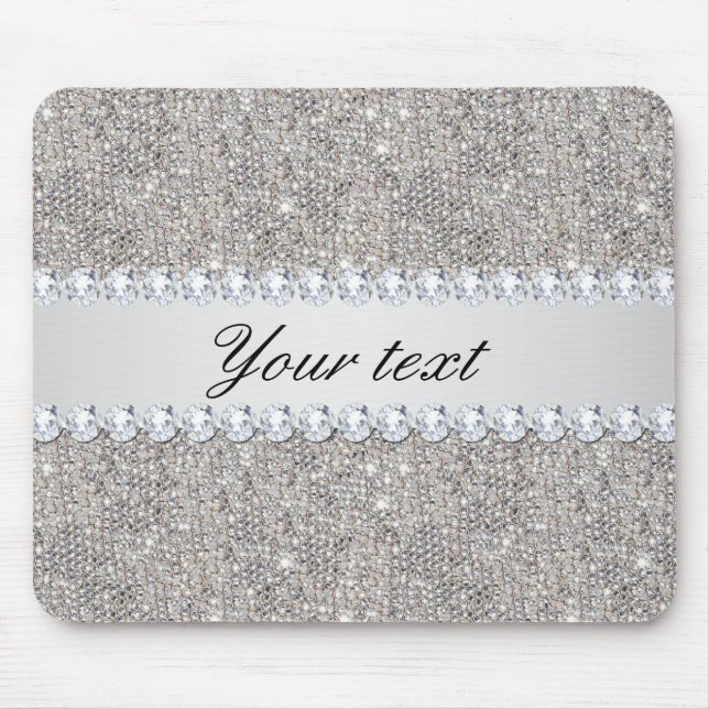 FauxsilverSequins och diamanter Musmatta (Framsidan)