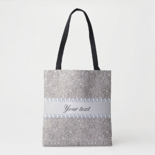 FauxsilverSequins och diamanter Tygkasse