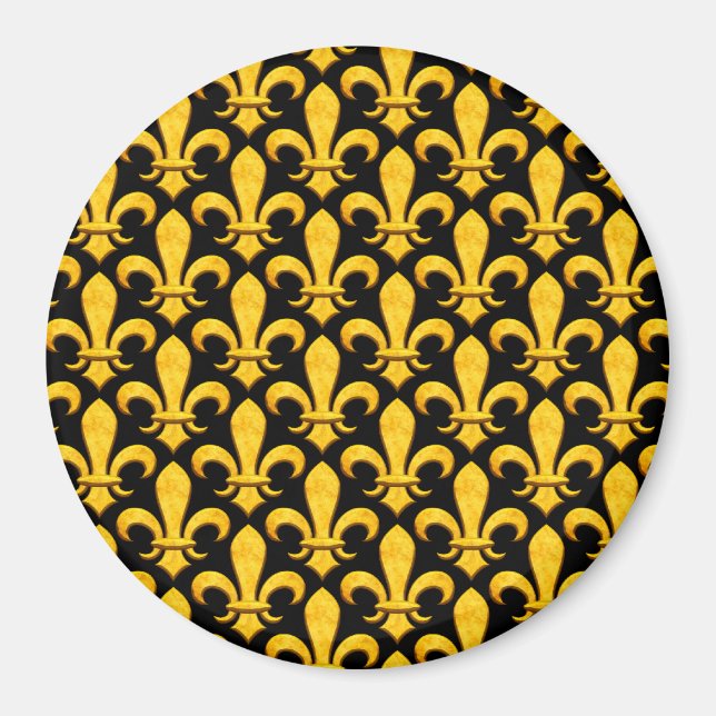 Fauxsten guld- Fleur de lis Magnet (Framsidan)