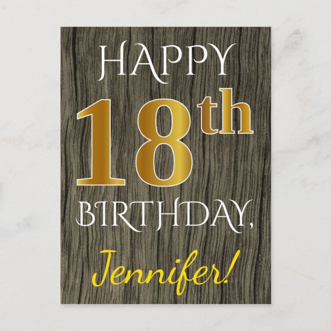 Fauxträ, 18th födelsedag för Fauxguld + Vykort (Framsida)