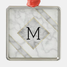 Fauxvitmarmor & beige alabaster- med monogramen