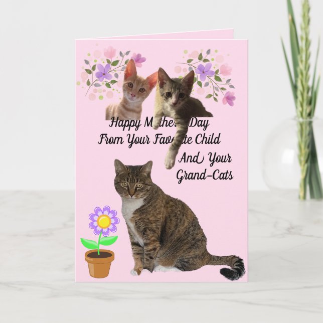 Fav Child- and Grandcat Mors dag Card Kort (Framsida)