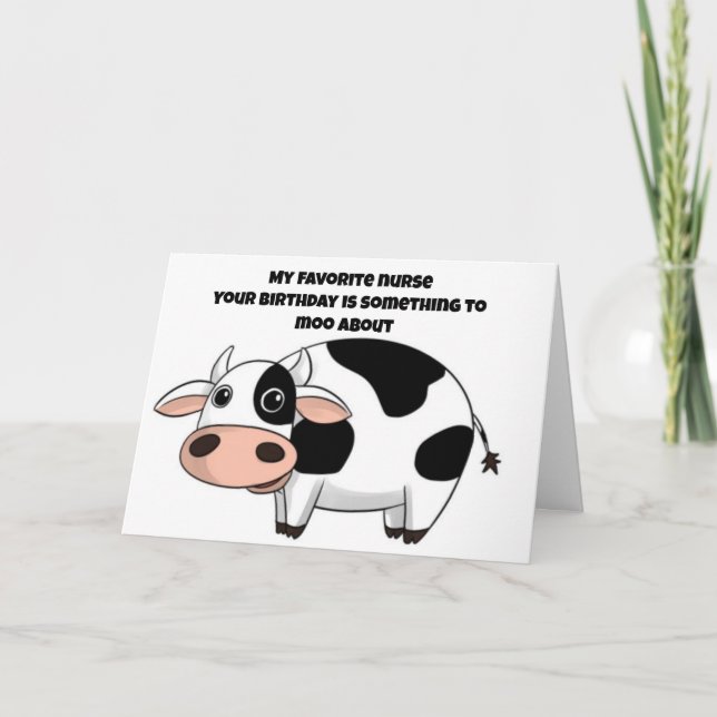 FAV *NURSE* PÅ BIRTHDAY NÅGOT MOO OM KORT (Framsida)