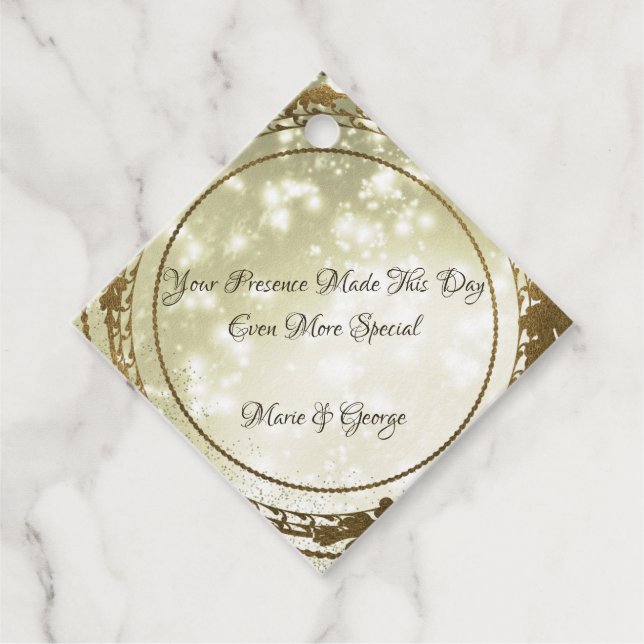 favärdetiketter för Bröllop guld Gåvor Etiketter (Framsida)