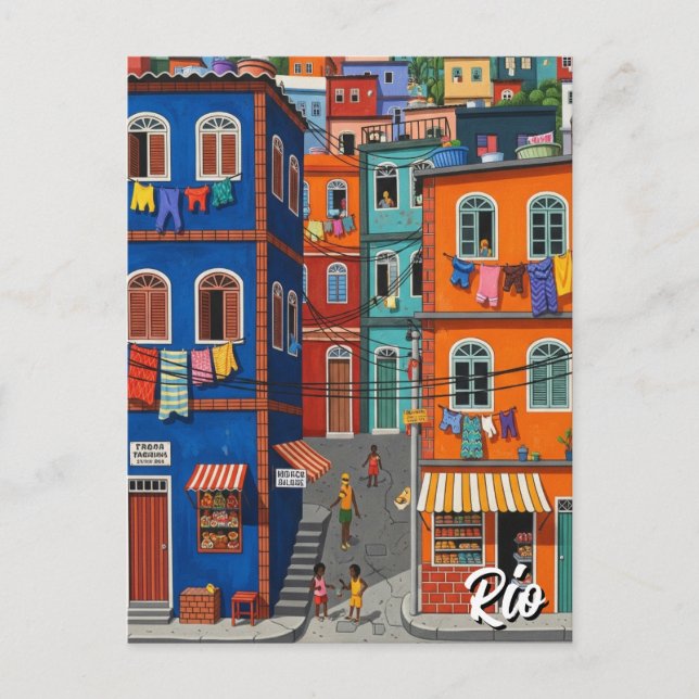 Favelas i Rio de Janeiro Vykort (Framsida)