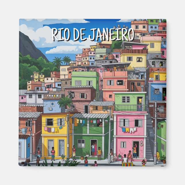 Favelor i Rio de Janeiro Magnet (Framsidan)