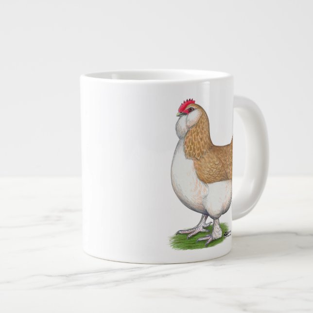 Faverolle höna jumbo mugg (Framsida höger)