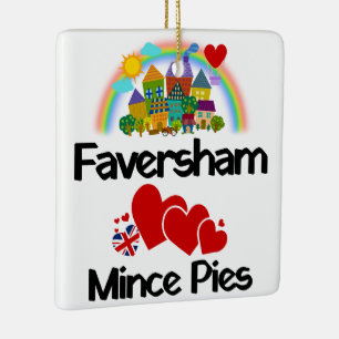 Faversham Kent, UK Kärlek Mince Paj Julgransprydnad Keramik