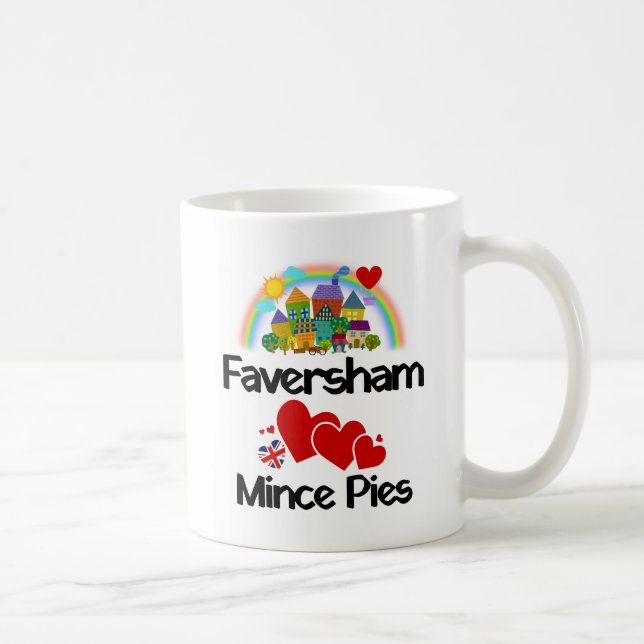 Faversham, Kent UK Kärlek Mince Paj Kaffemugg (Höger)