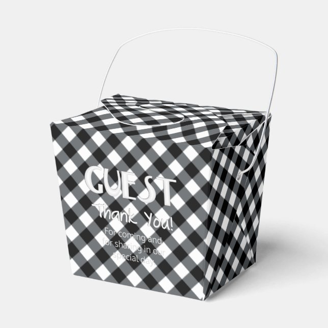 FAVOR-BOX, 12-BLACK-WHITE-PARTY, ta ut Presentaskar (Framsidan Sidan)