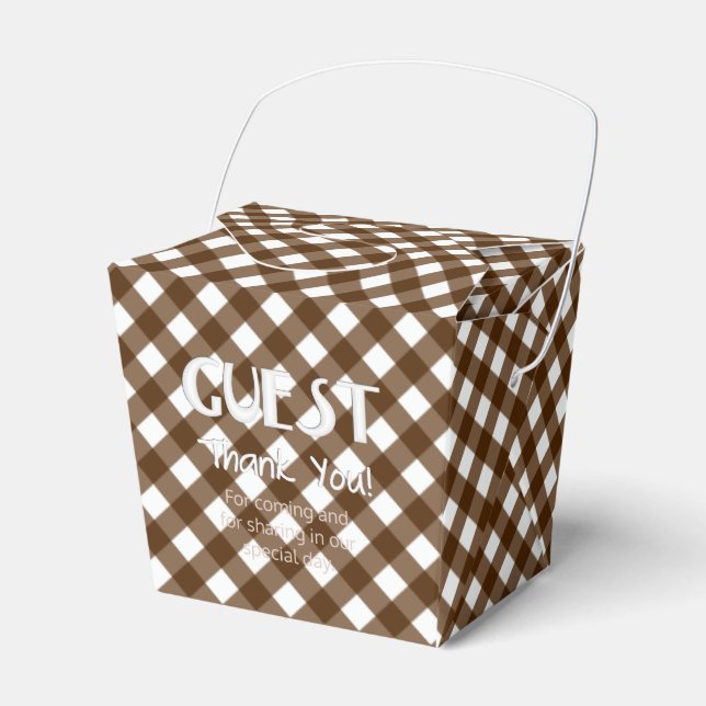 FAVOR BOX 14-BROWN-PARTY, ta ut stil Presentaskar (Framsidan Sidan)